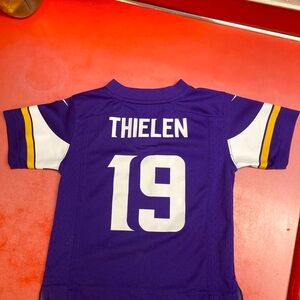 Toddlers 2T Thielen jersey. Only worn once or twice, kids grow too darn fast!